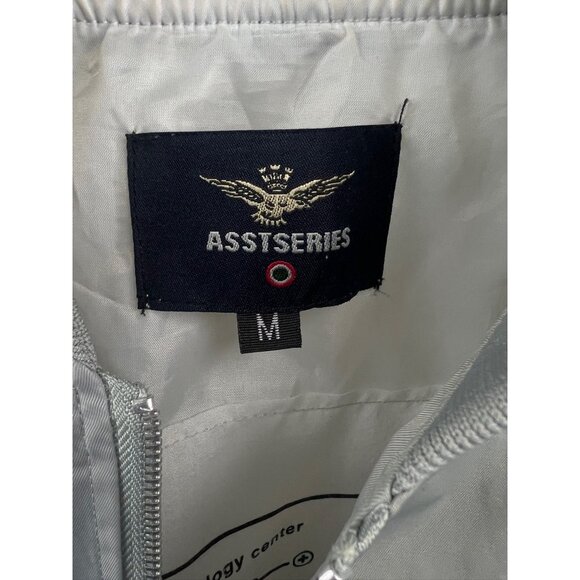 NASA Space Futuristic Gray Bomber Jacket With Patch & Logo Details For Unisex Li - Picture 10 of 15